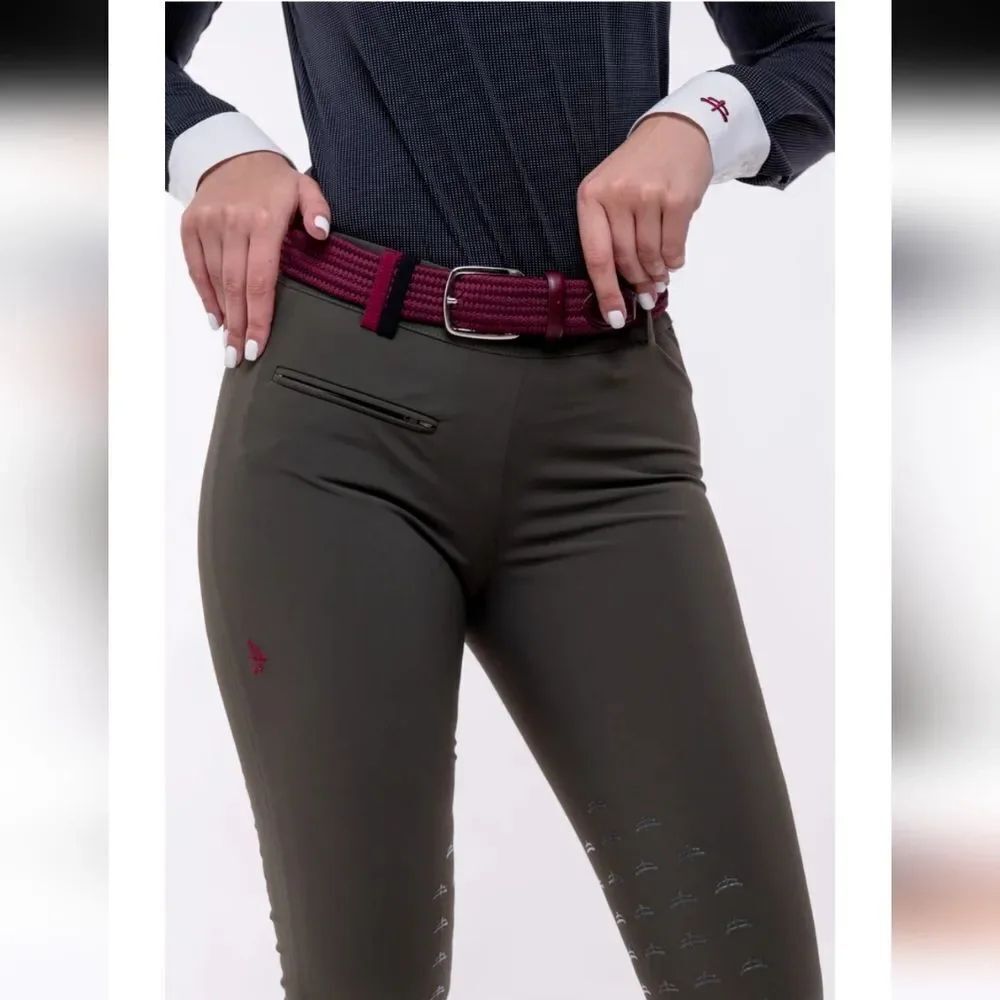 MaKeBe Penelope Riding Jump Breeches Pants Equestrian Military Green Size 6